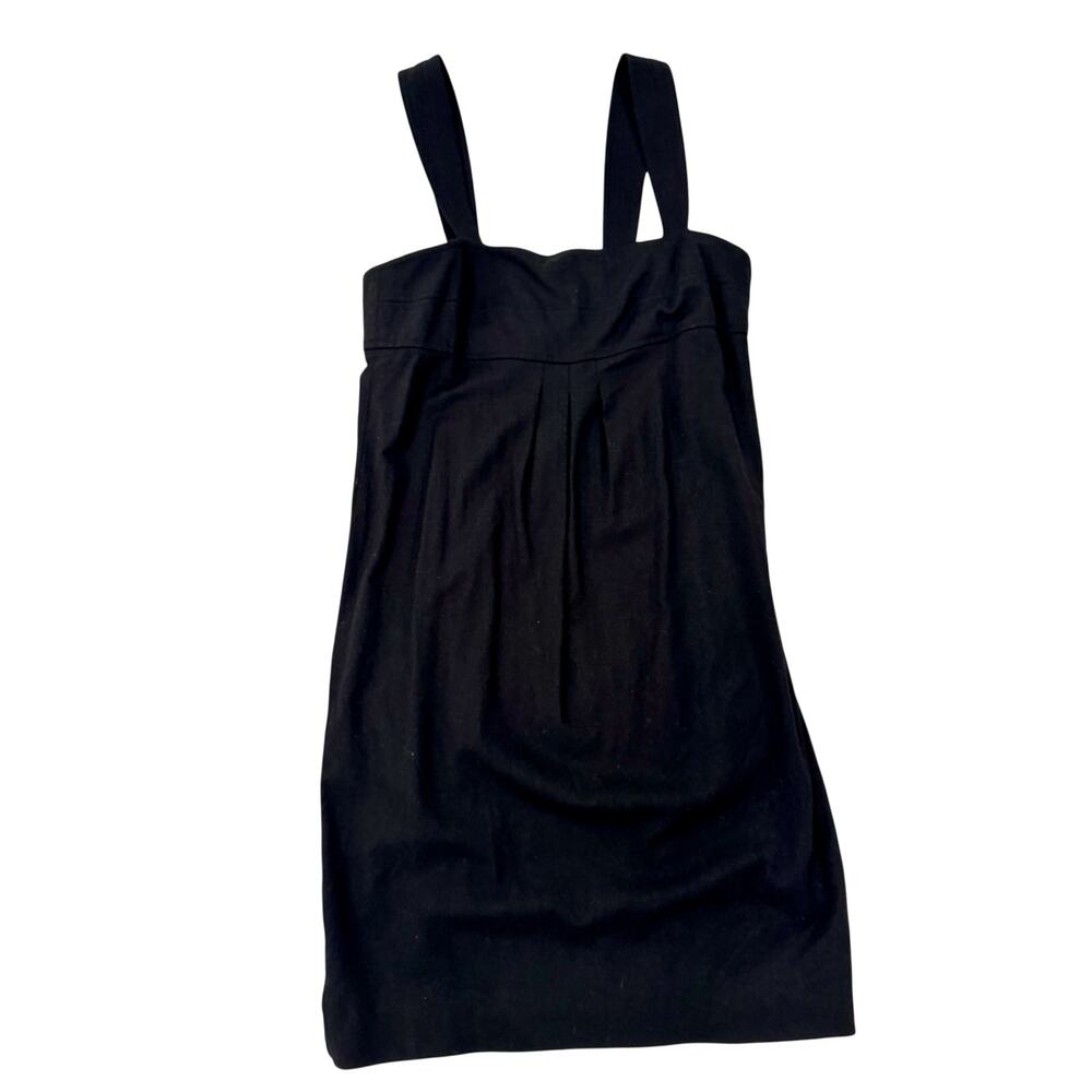 Vince Wool Shift Midi Dress Black Women's 12 Minimalist LBD Quiet Luxury Classy
